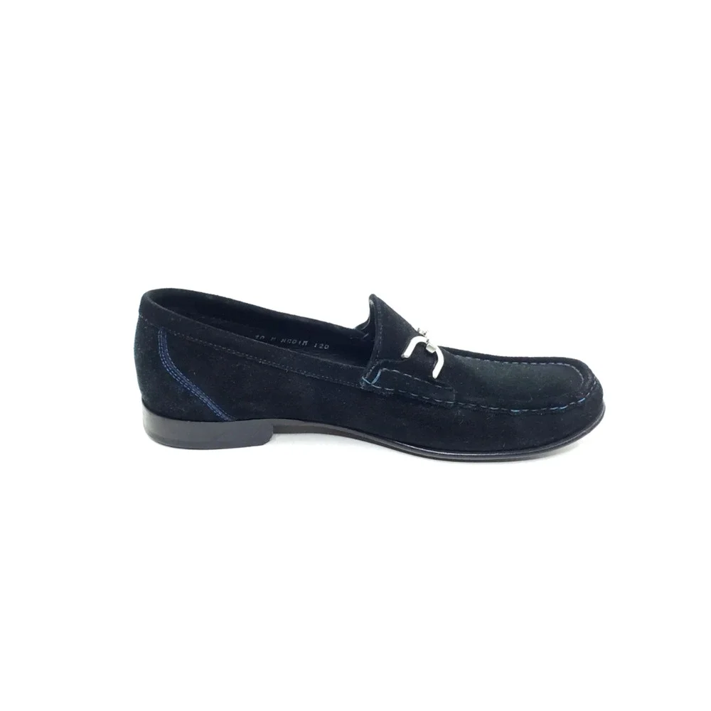 Donald J Pliner Nadim Mens Horsebit Loafers Black Suede Leather Size 10